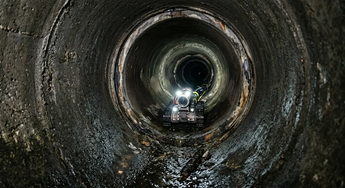 Robotic sewer camera inspecting pipe interior for Drain Snake Service in Fairfield Glade